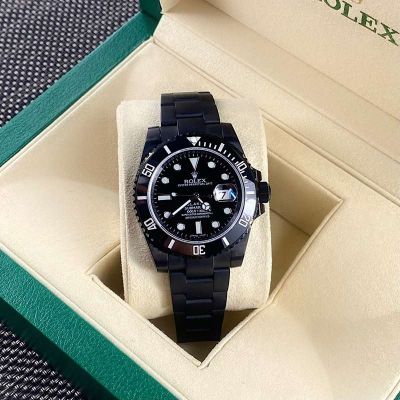 Rolex Submariner Swiss SW220 Automatic Movement 40mm Black SS Band Watch
